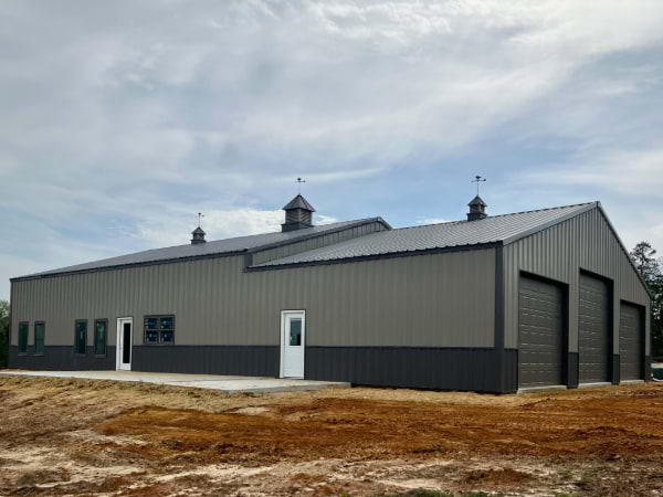 Blue Steel Manufacturing post frame building with living quarters