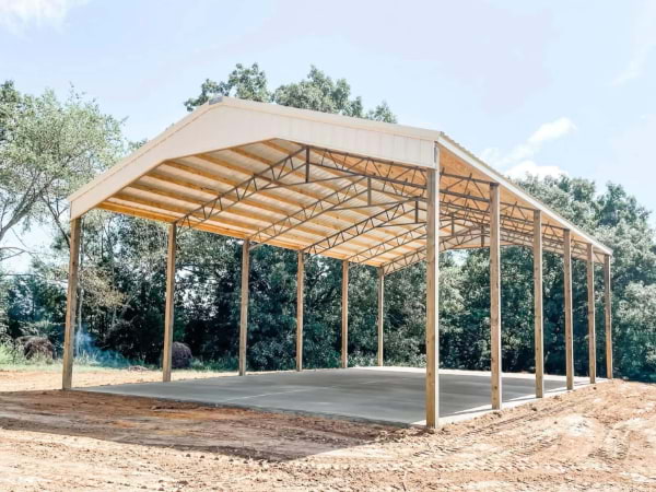 Blue Steel Manufacturing roof only post frame building