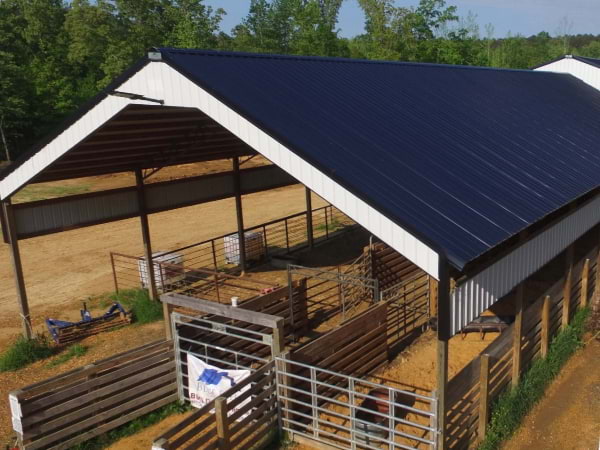 Blue Steel Manufacturing post frame hay storage building